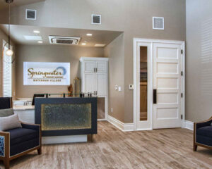 Lobby area on the premises of Springwater at Waterman Village